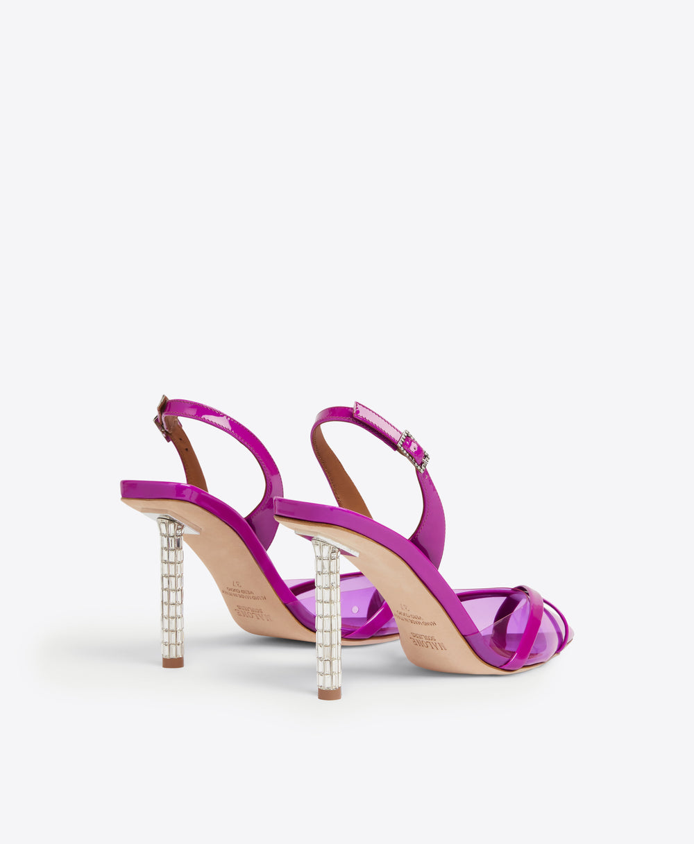 Women's  Fuschia Patent Crystal Slingbacks Malone Souliers