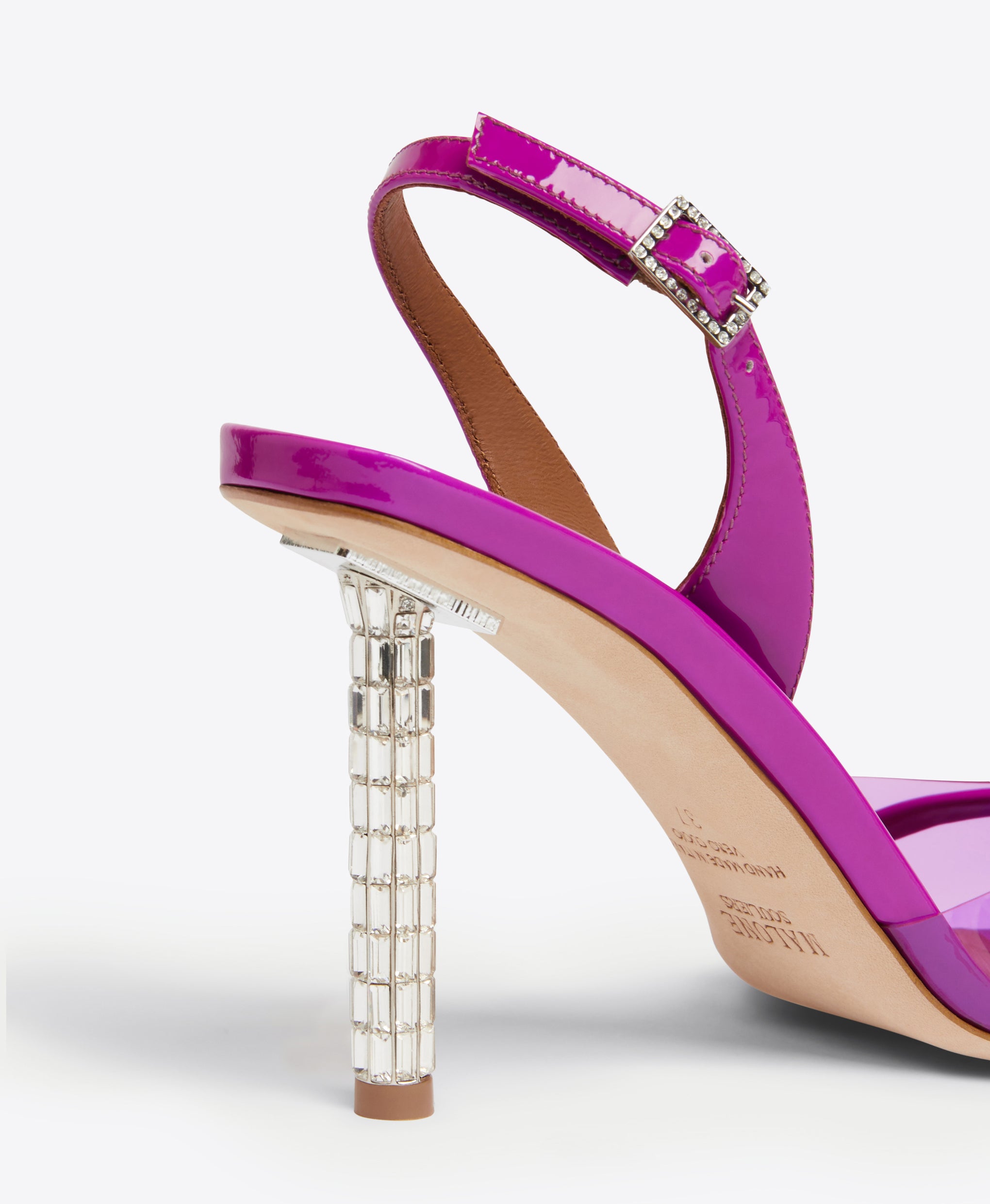Women's  Fuschia Patent Crystal Slingbacks Malone Souliers