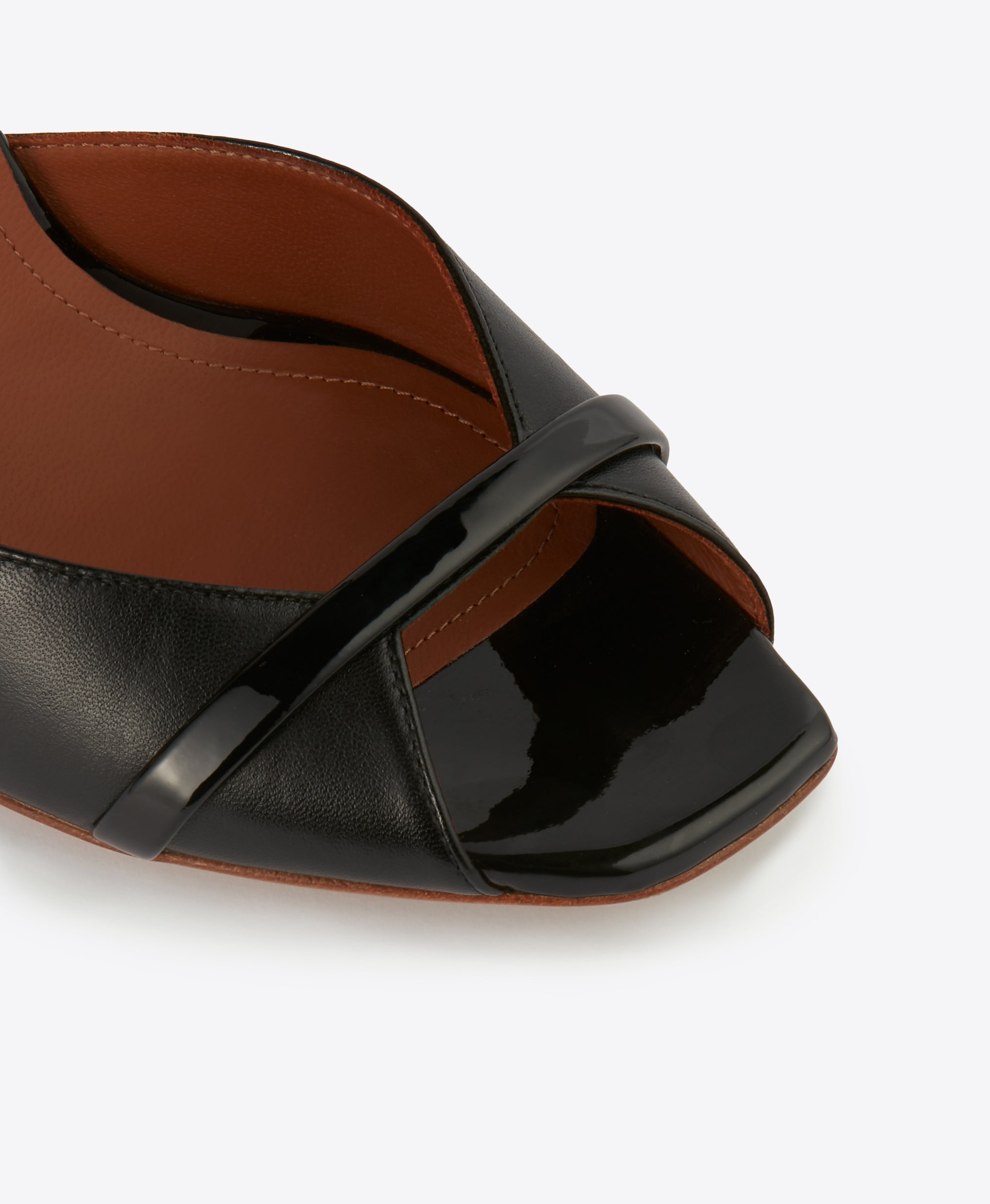 Women's Black Leather Mules with Stiletto Heel Malone Souliers