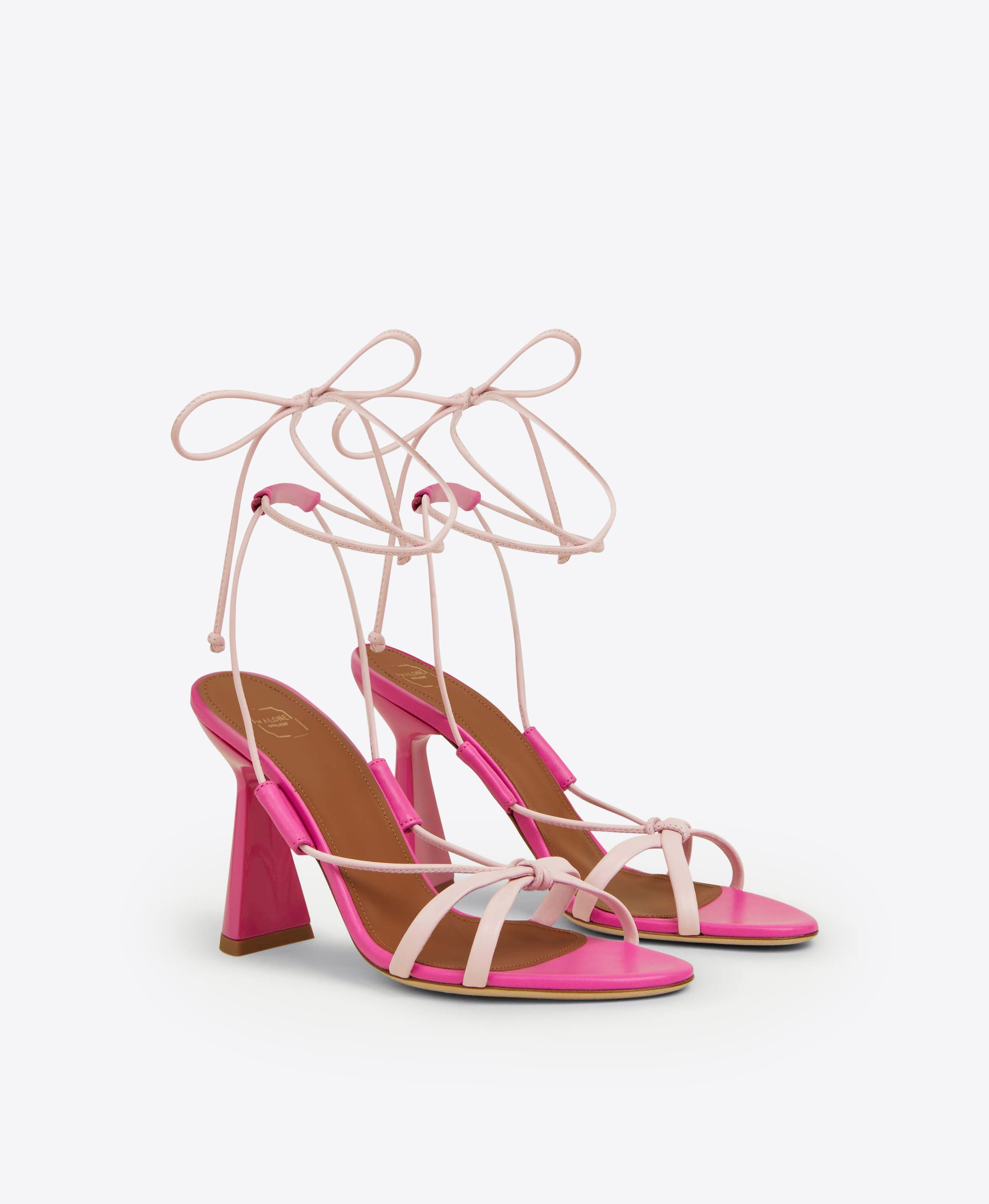 Malone Souliers Kenny 95mm Pink Leather Heeled Sandals 