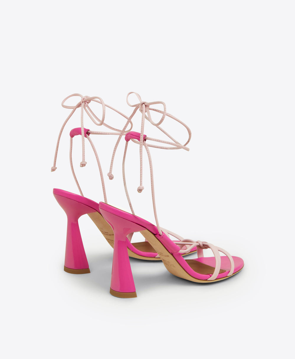 Malone Souliers Kenny 95mm Pink Leather Heeled Sandals 