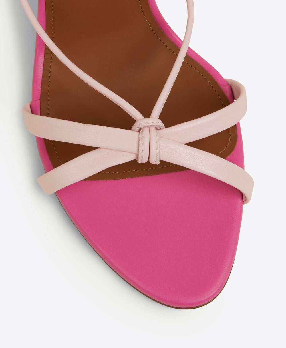 Malone Souliers Kenny 95mm Pink Leather Heeled Sandals 