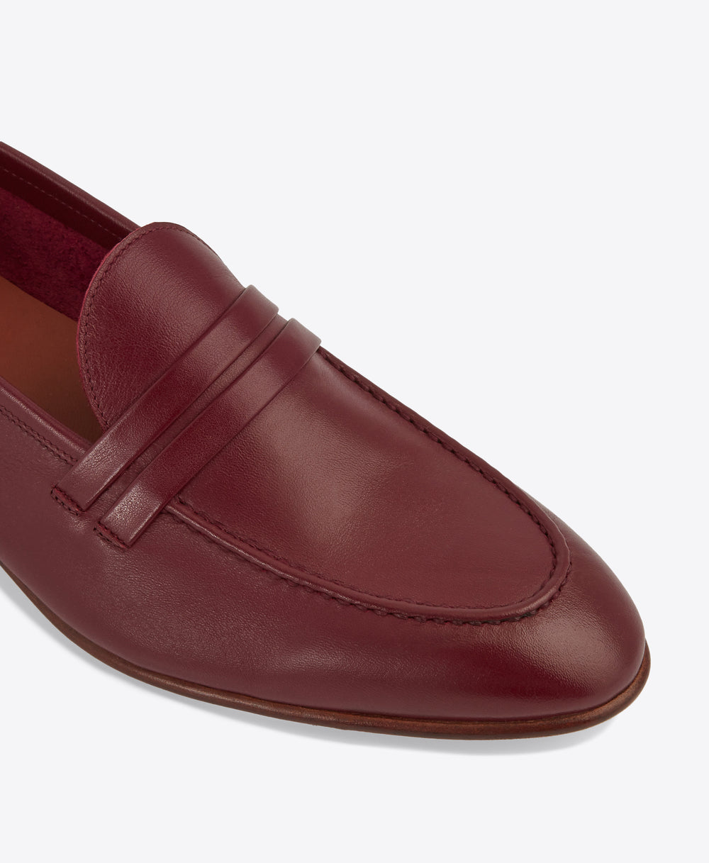 Men's Burgundy Slip On Leather Loafer Malone Souliers