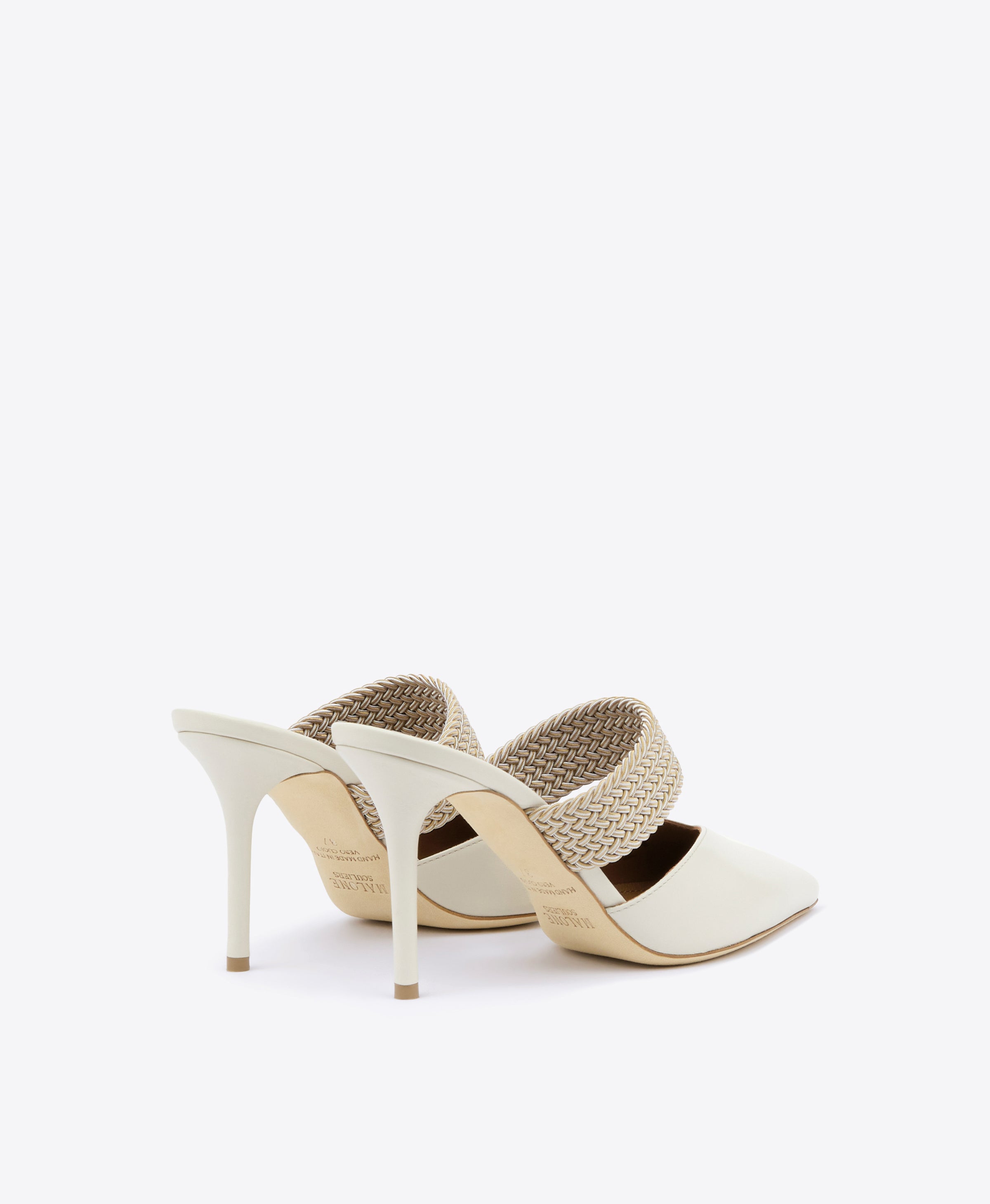 Maisie 85mm Cream Leather Stiletto Mule Malone Souliers - Main Image