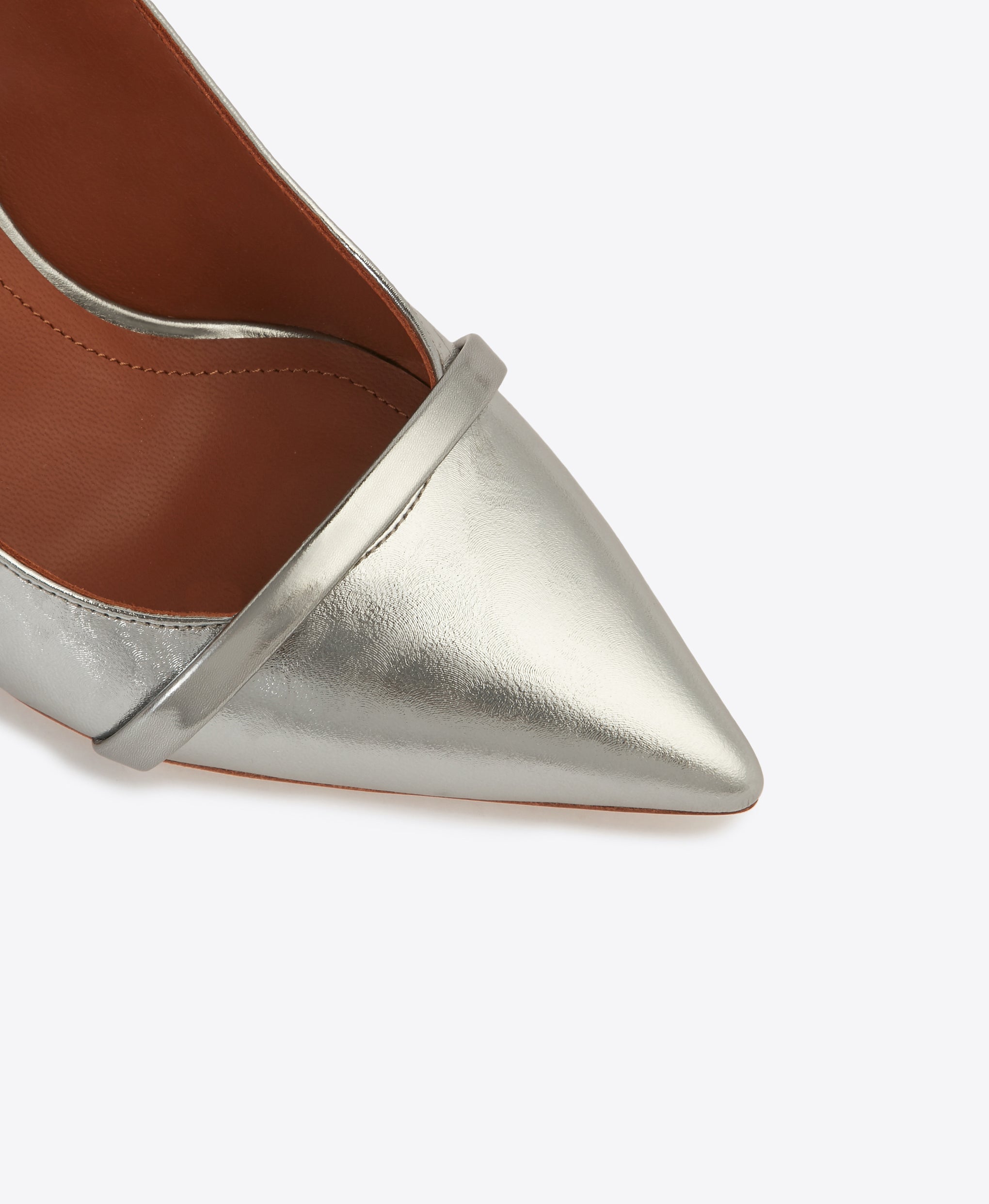 Women's Silver Leather Slingback Heels Malone Souliers