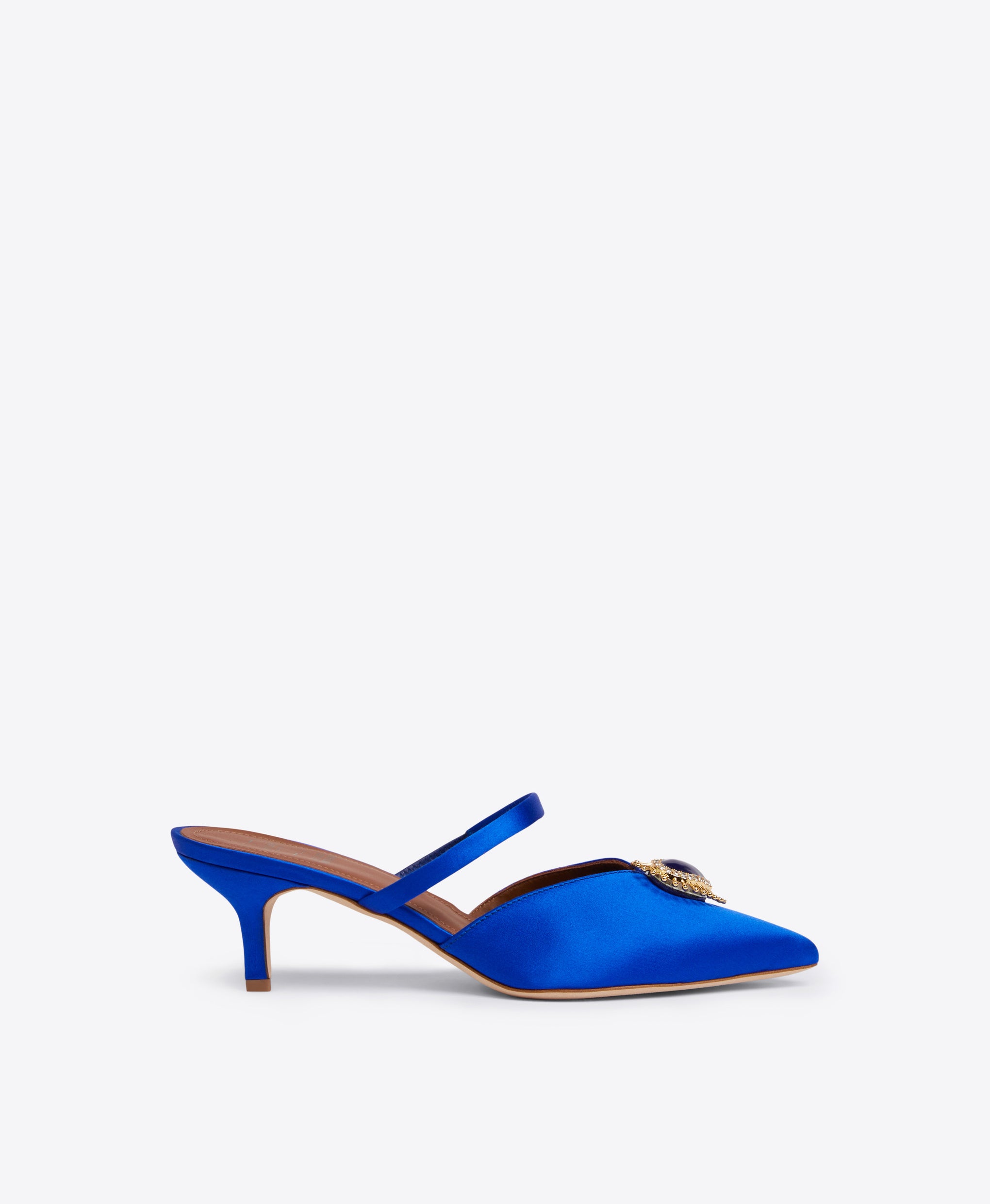 Women's Electric Blue Satin Kitten Heels Malone Souliers