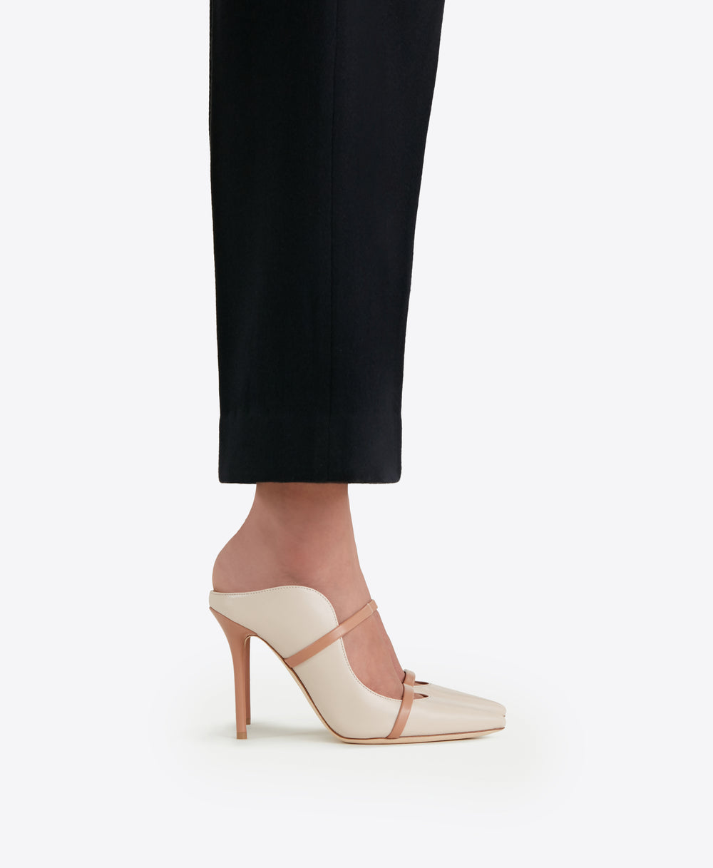 Women's Ice Nude Leather High Heel Mules Malone Souliers