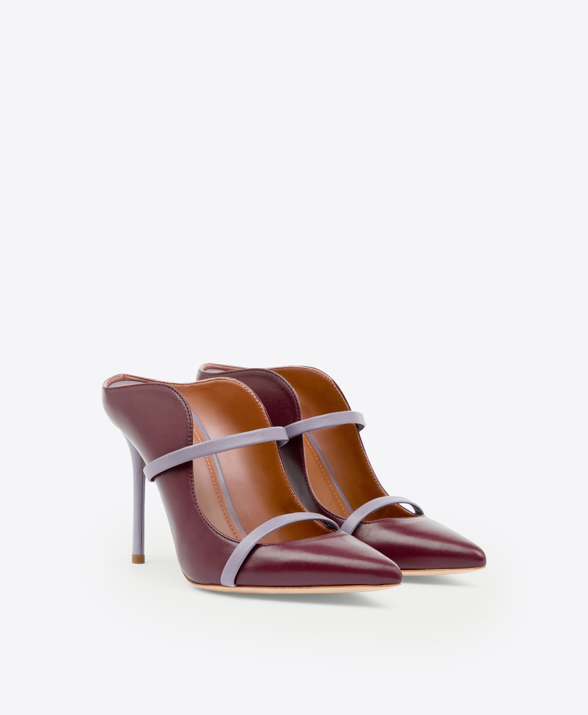 Women's Burgundy Leather Stiletto Mules Malone Souliers