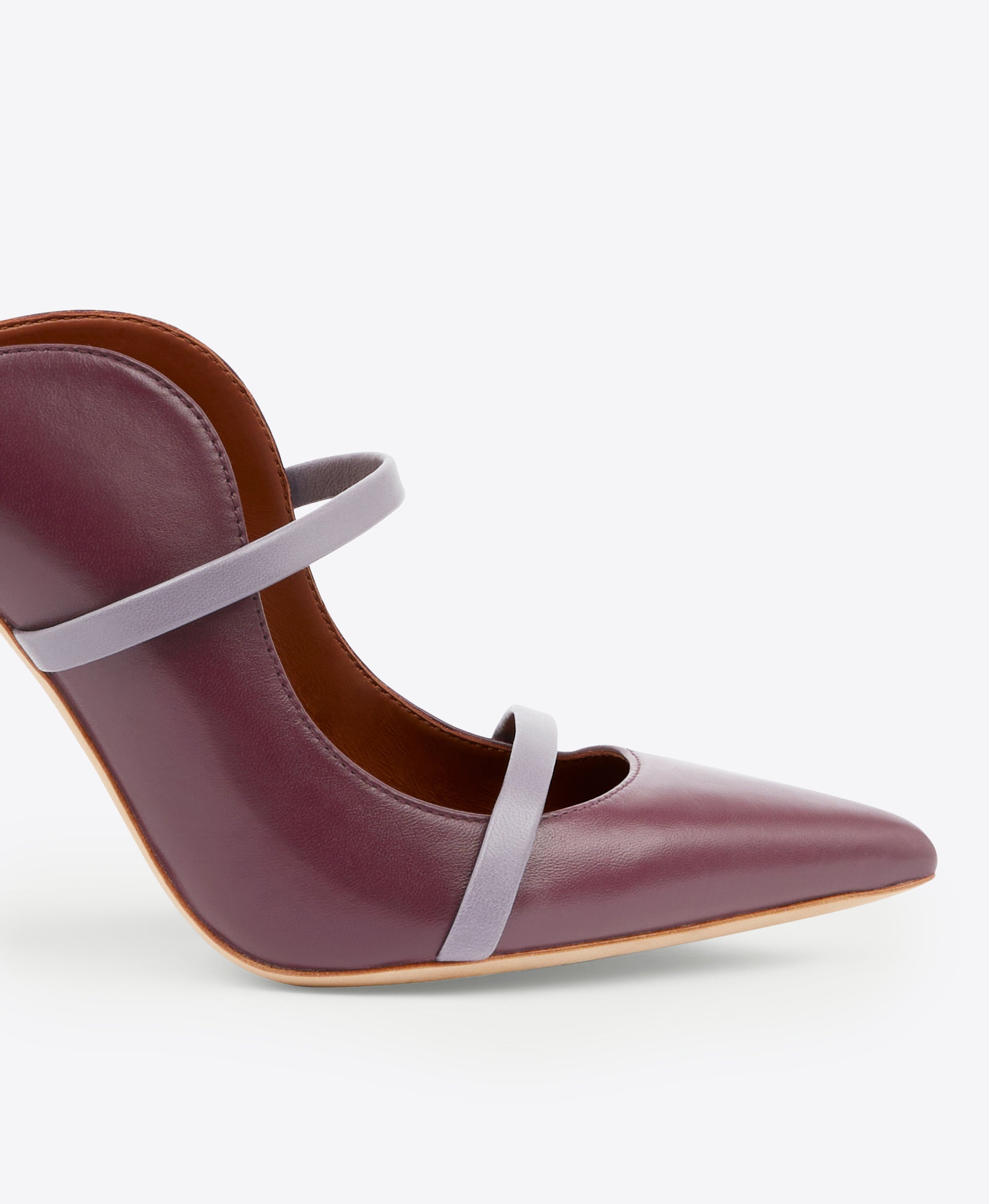 Women's Burgundy Leather Stiletto Mules Malone Souliers