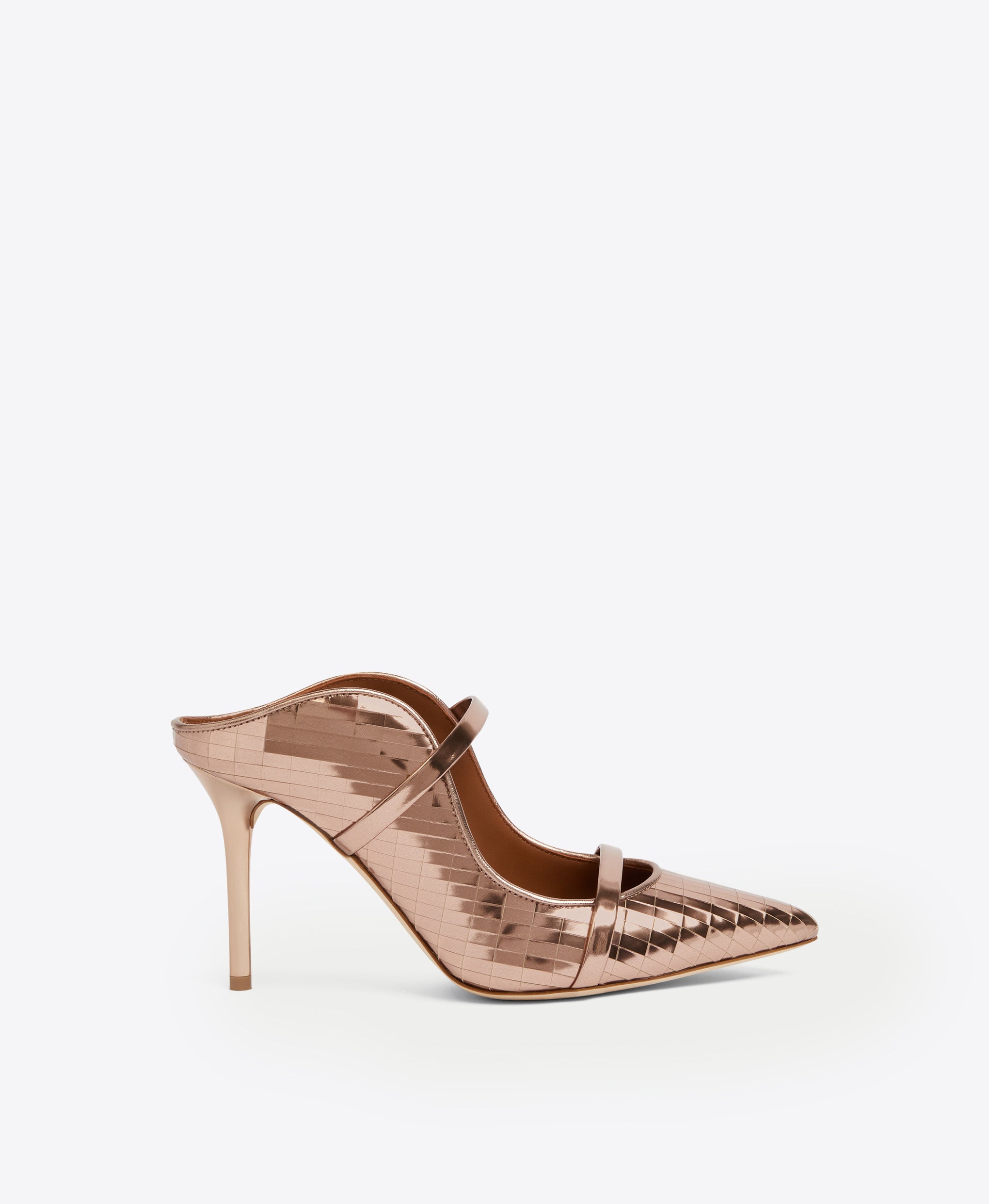 Women's Brass Gold Leather Stiletto Mule Malone Souliers