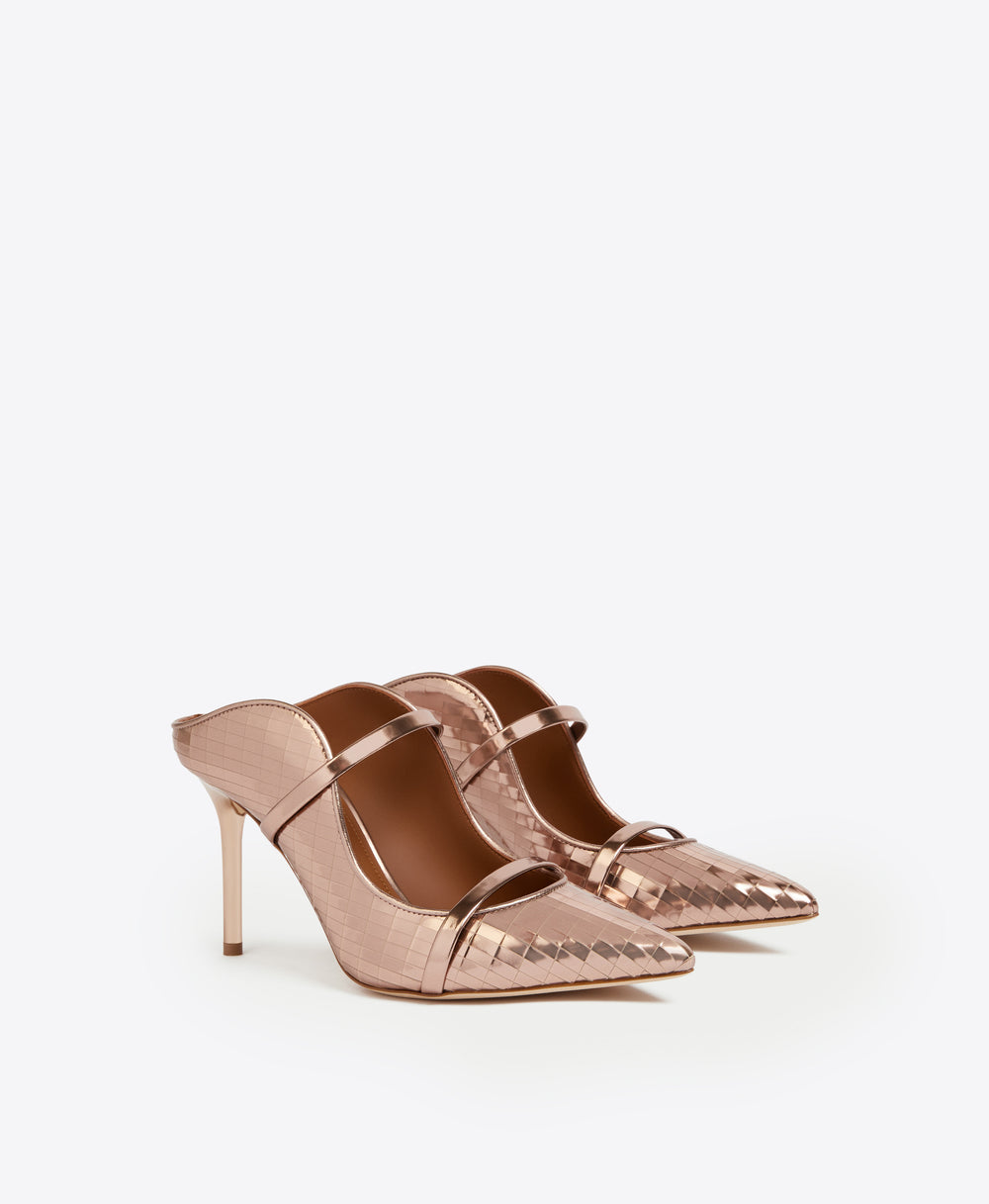 Women's Brass Gold Leather Stiletto Mule Malone Souliers
