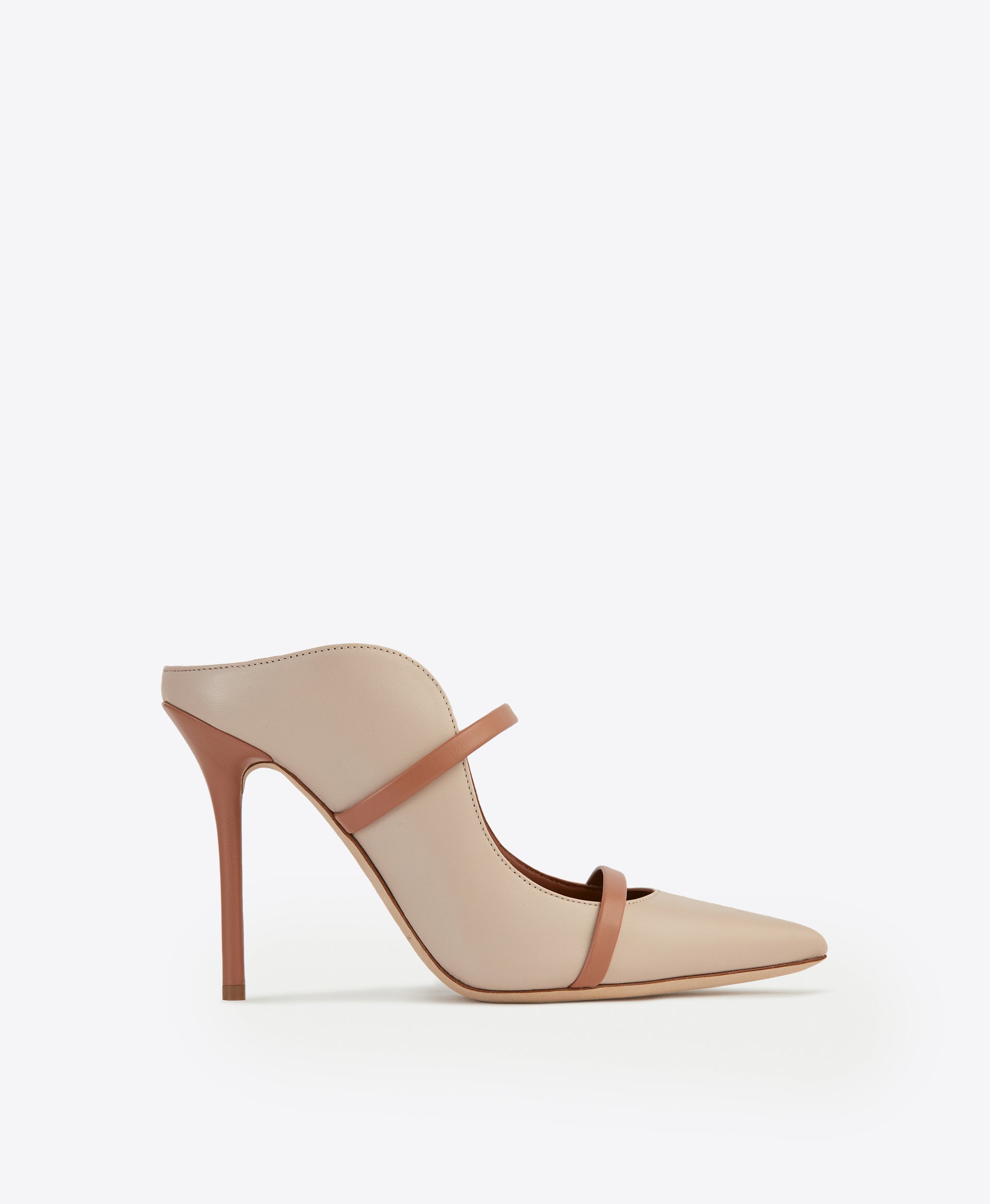 Women's Ice Nude Leather High Heel Mules Malone Souliers