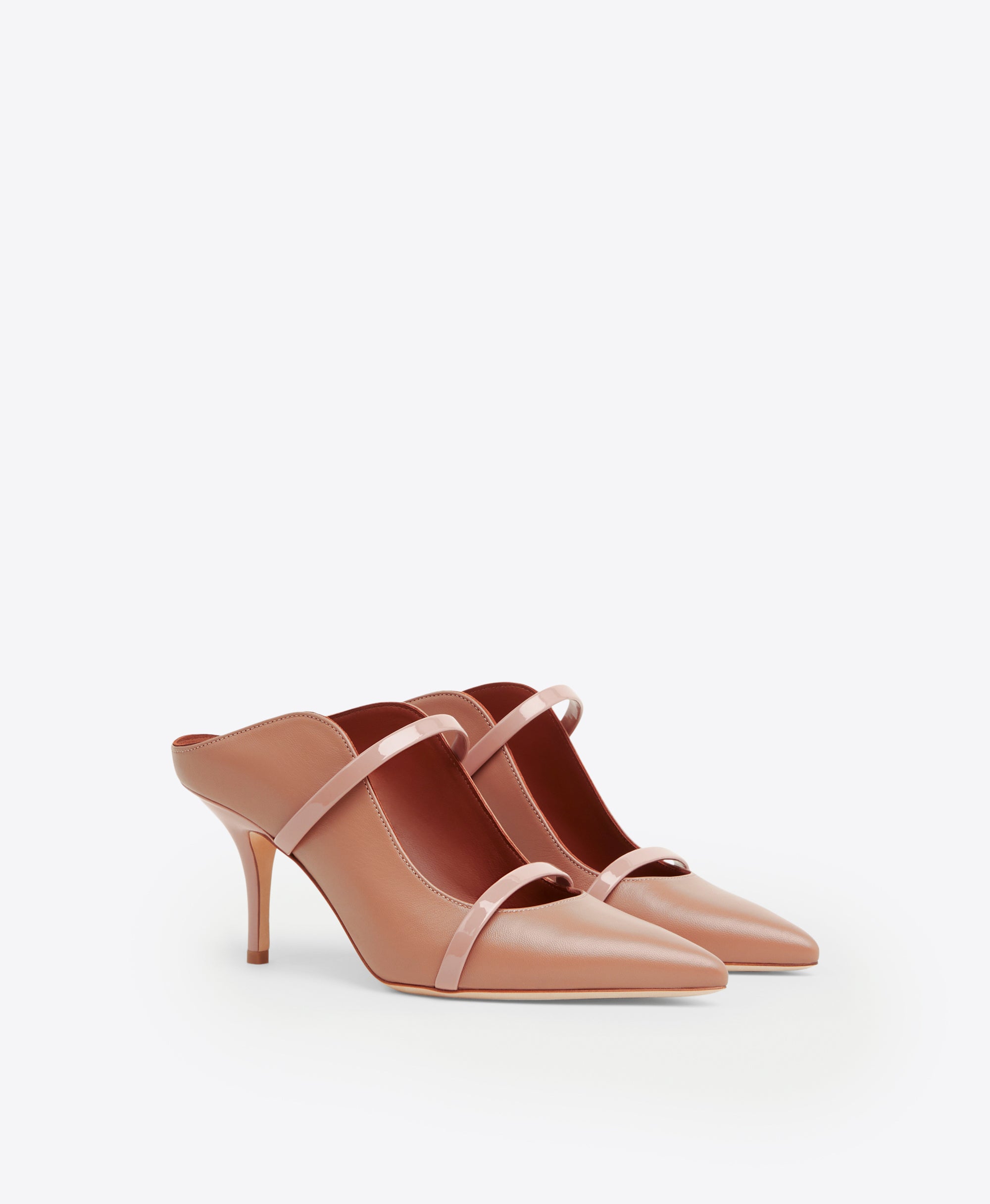Maureen 70 Nude Leather Stiletto Mule