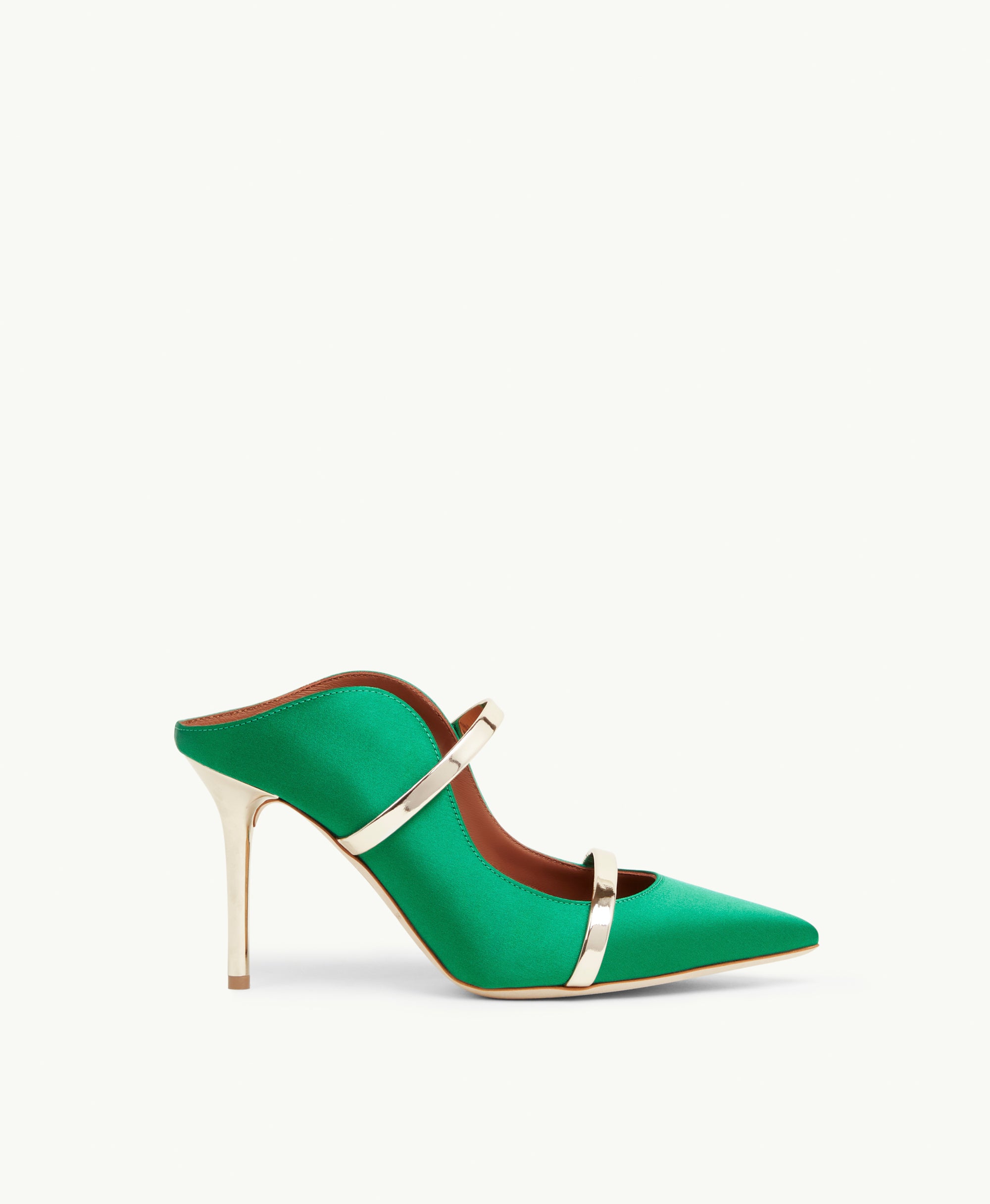 Women's Emerald Satin Stiletto Heel Mules Malone Souliers