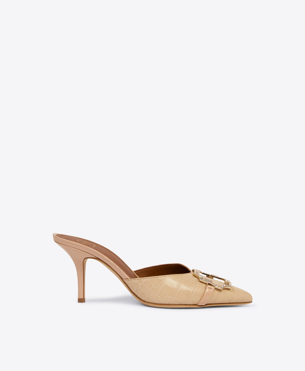 Women's Nude Croc Embossed Stiletto Mules Malone Souliers