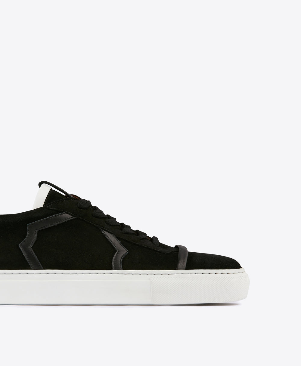 Men's Black and Suede Sneakers Malone Souliers