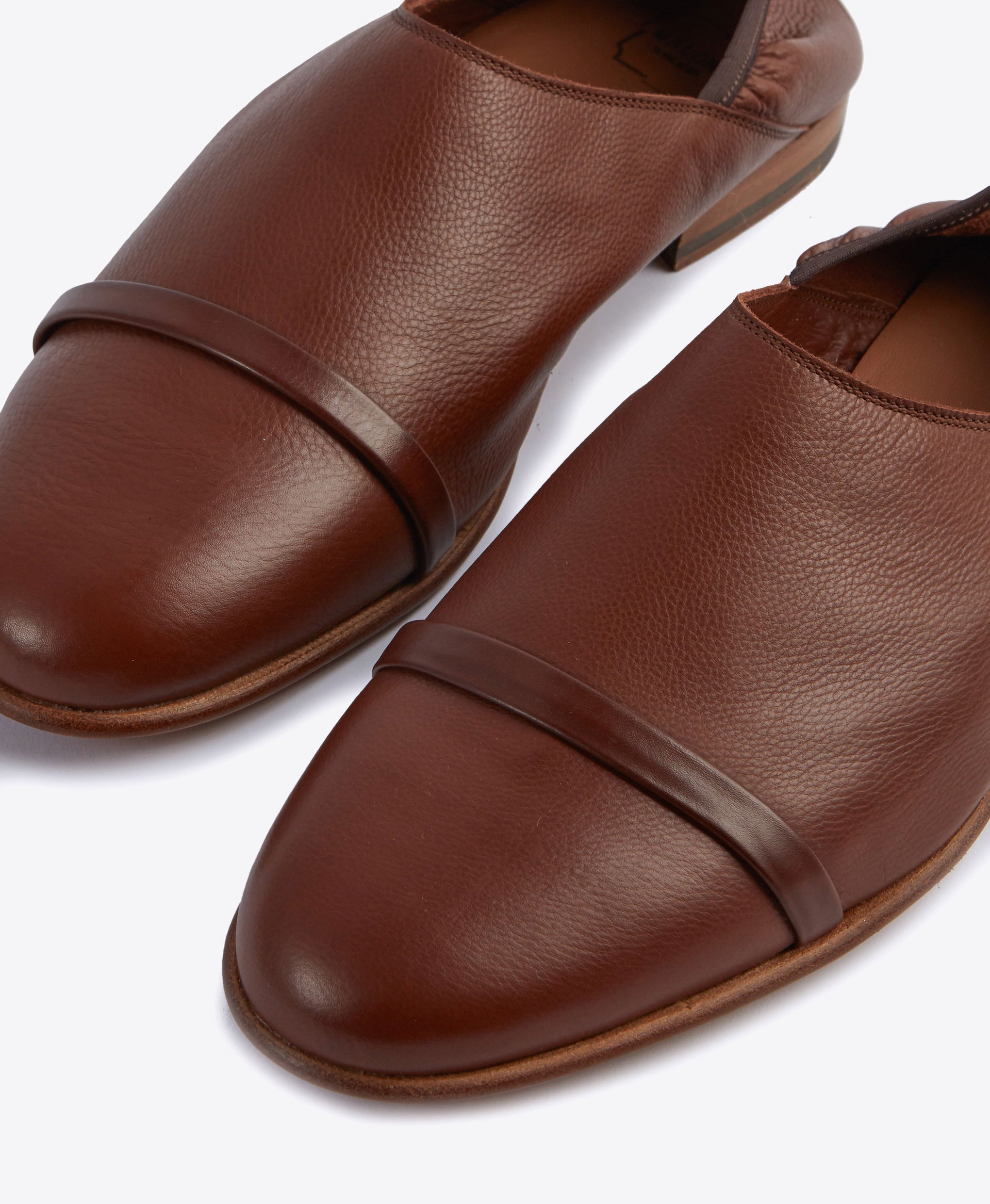 Men's Brown Leather Flat Loafers Malone Souliers