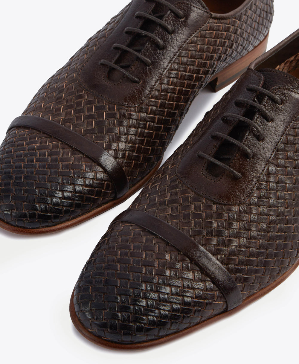 Men's Brown Leather Lace up Loafers Malone Souliers