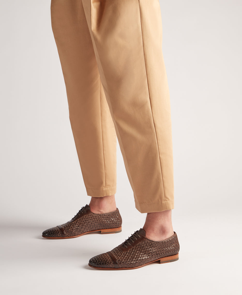 Men's Brown Leather Lace up Loafers Malone Souliers