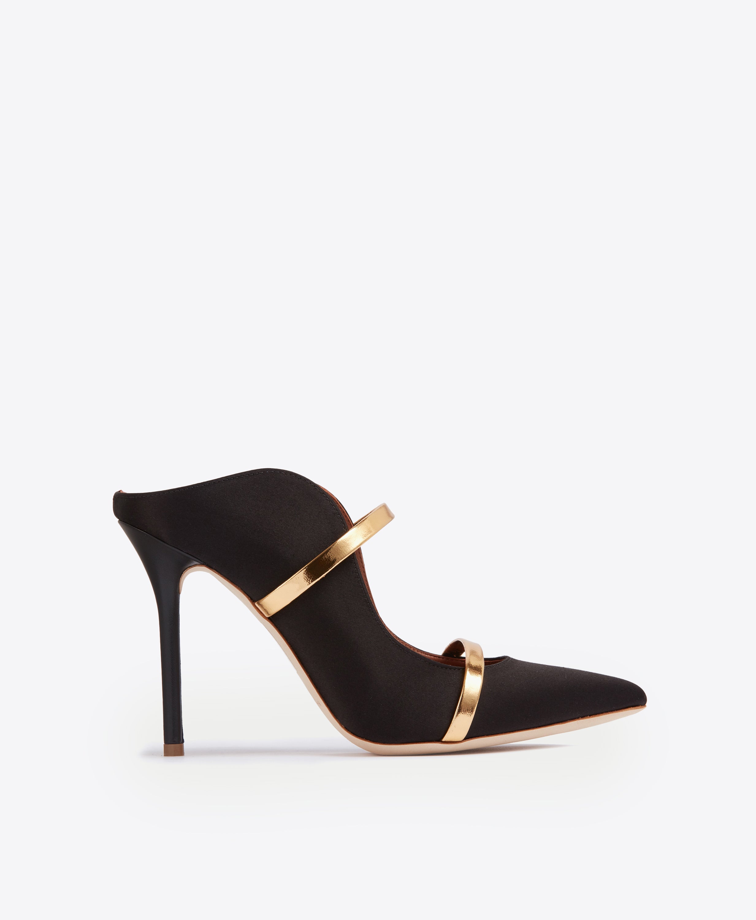 Maureen 100 & Gold Satin Mules