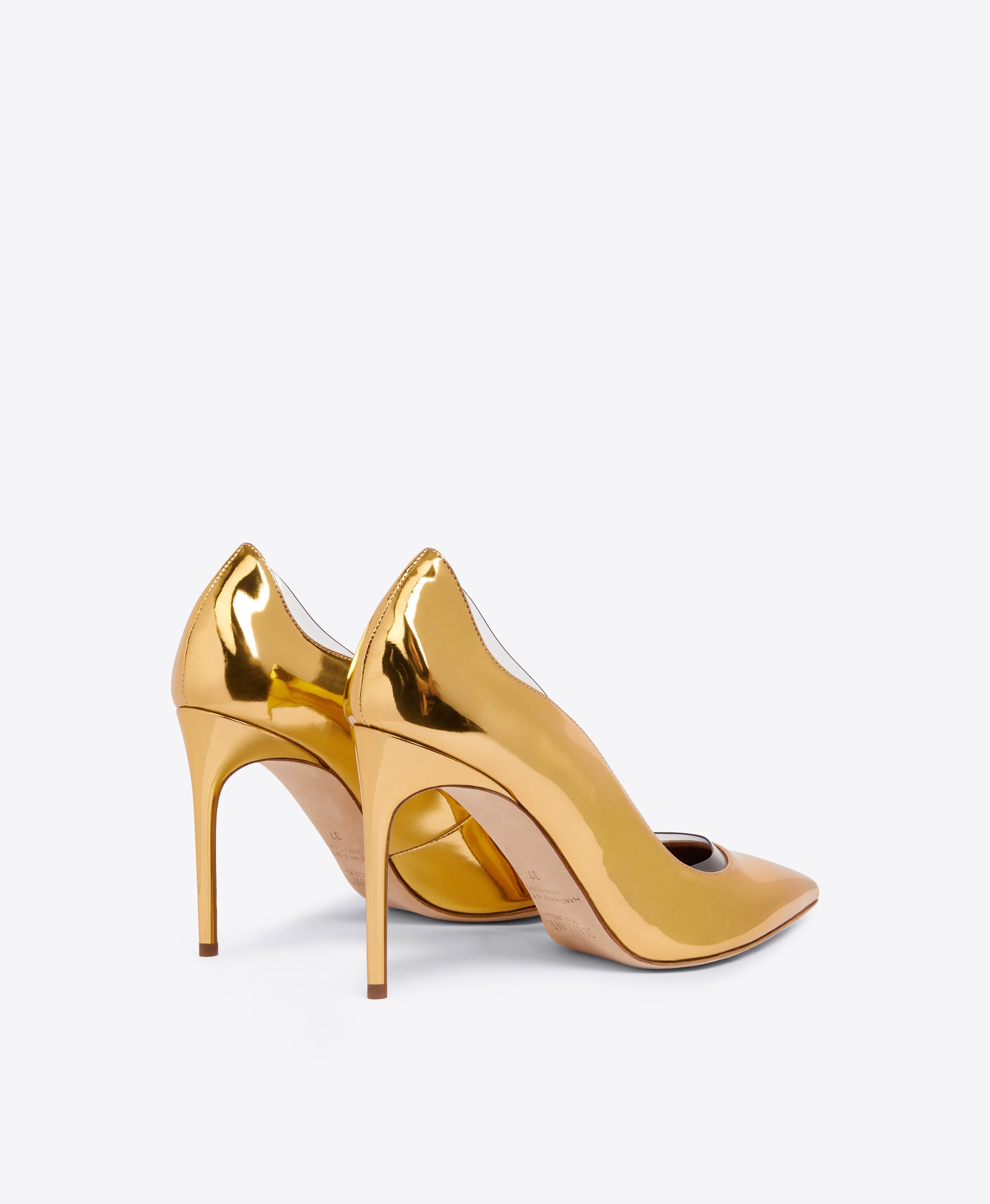 Nana 90mm - Gold Mirror Leather Stiletto Heels Malone Souliers