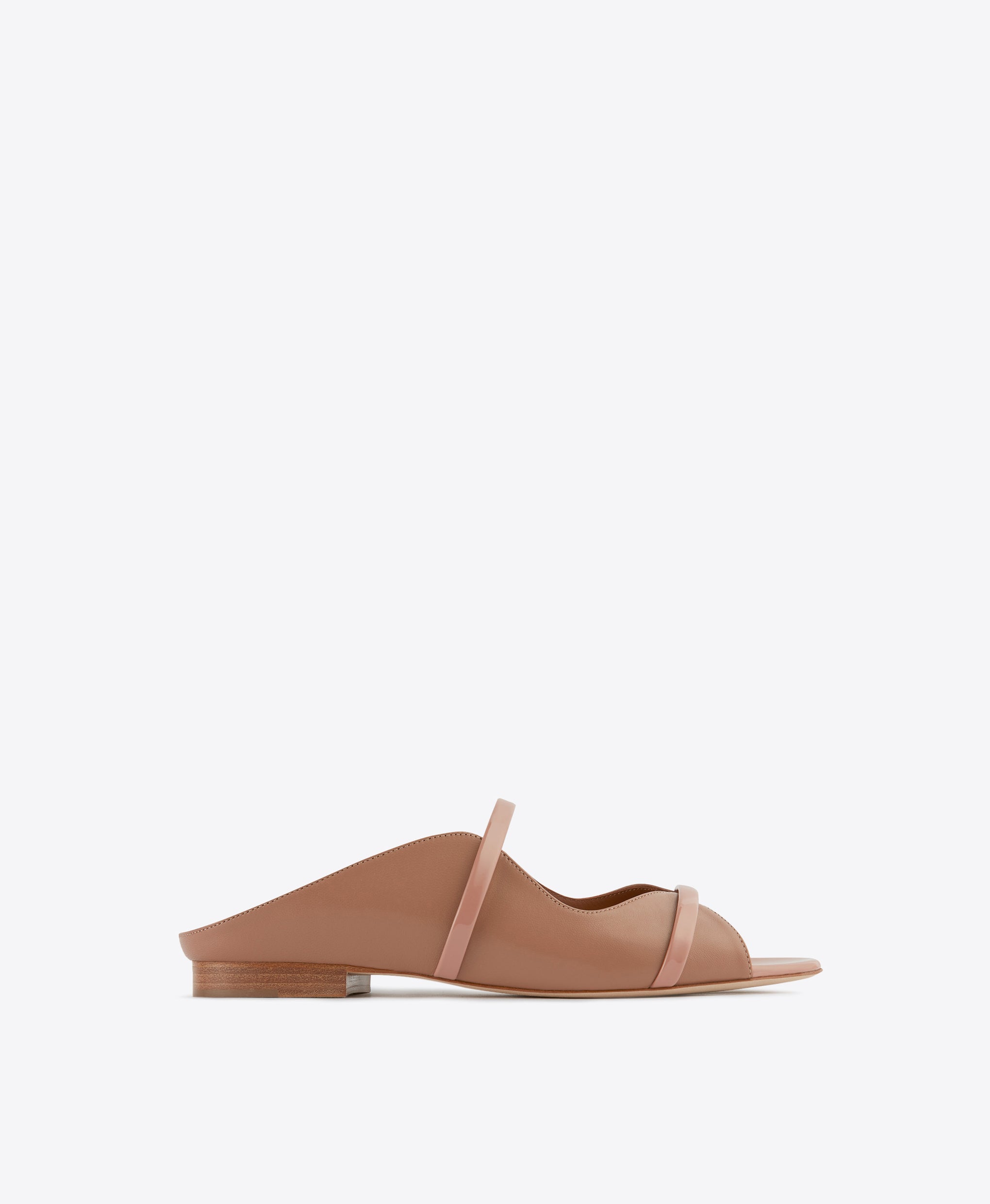 Women's Nude Leather Flat Sandal Malone Souliers