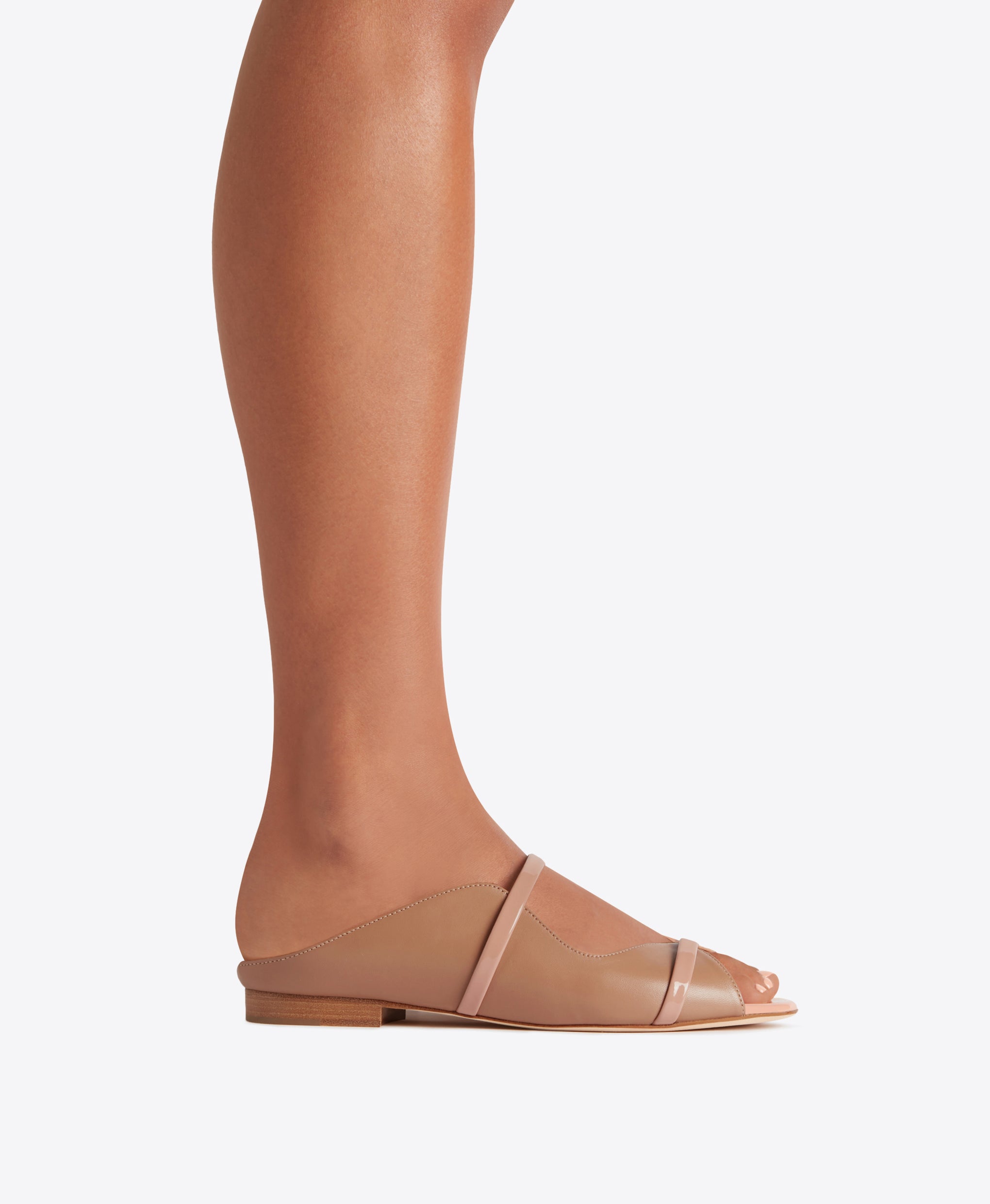 Women's Nude Leather Flat Sandal Malone Souliers