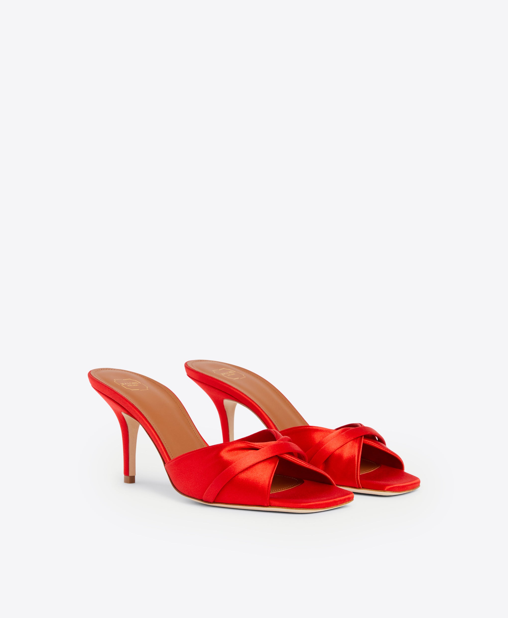 Malone Souliers Perla 70mm Red Satin Heeled Sandals