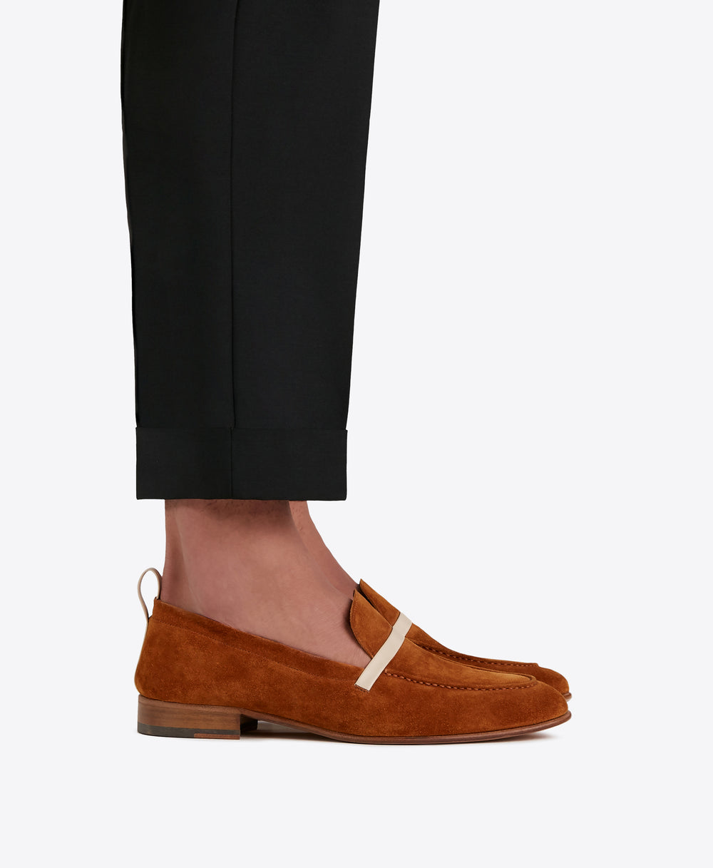 Men's Malone Souliers Caramel Brown Suede Loafers