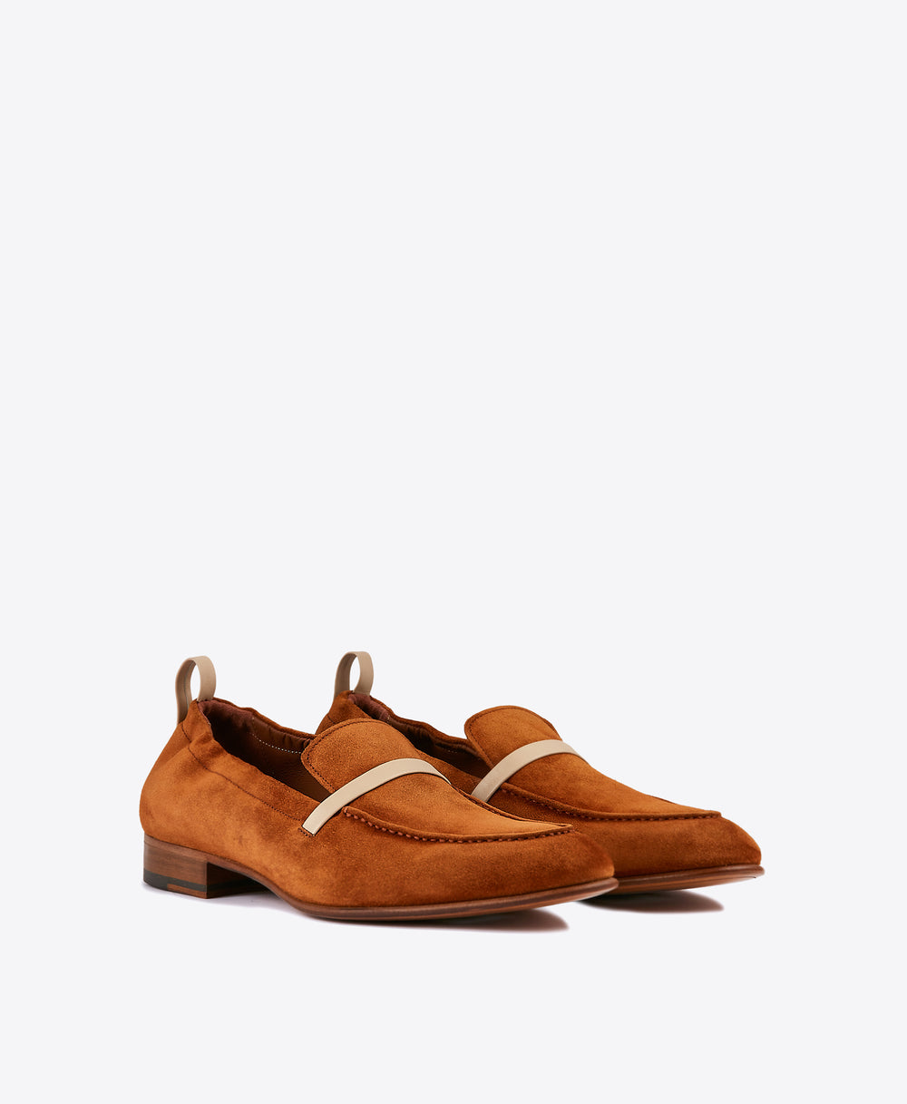 Men's Malone Souliers Caramel Brown Suede Loafers