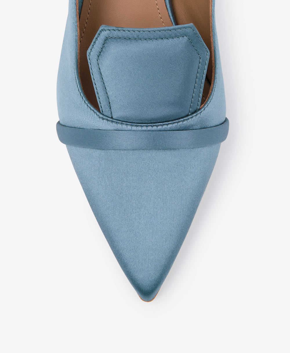 Women's Blue Satin Kitten Heel Malone Souliers