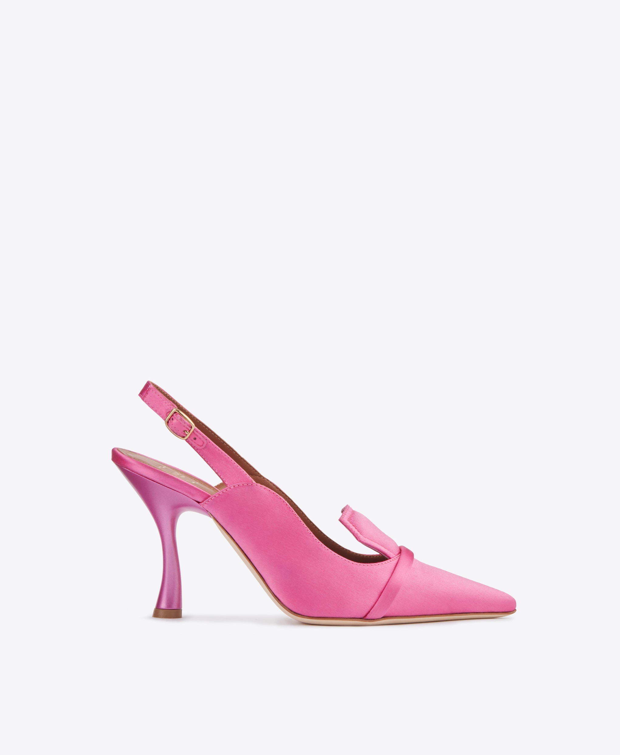 Women's Pink Satin Slingback Heels Malone Souliers
