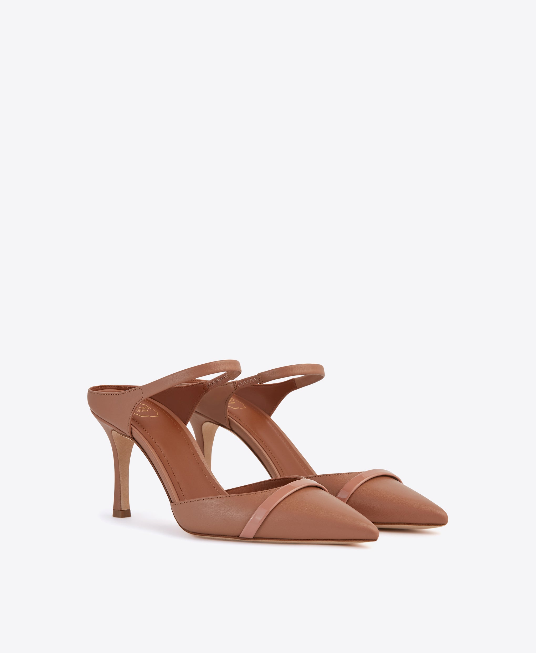 Women's Nude Leather Heeled Mules Malone Souliers