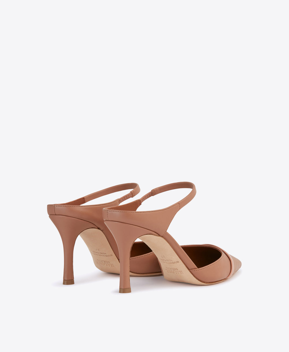Women's Nude Leather Heeled Mules Malone Souliers