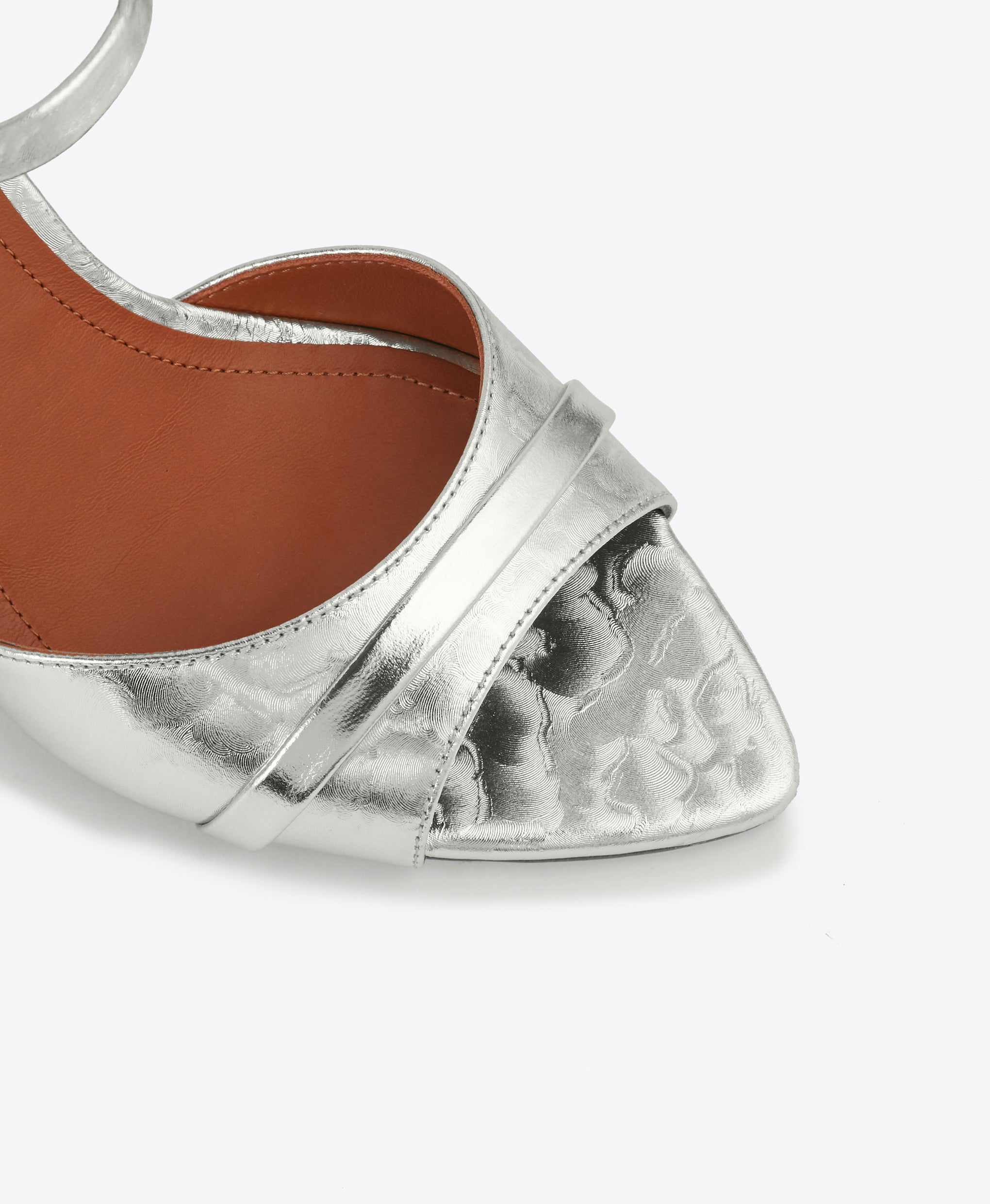 Women's Silver Leather Heeled Sandals Malone Souliers