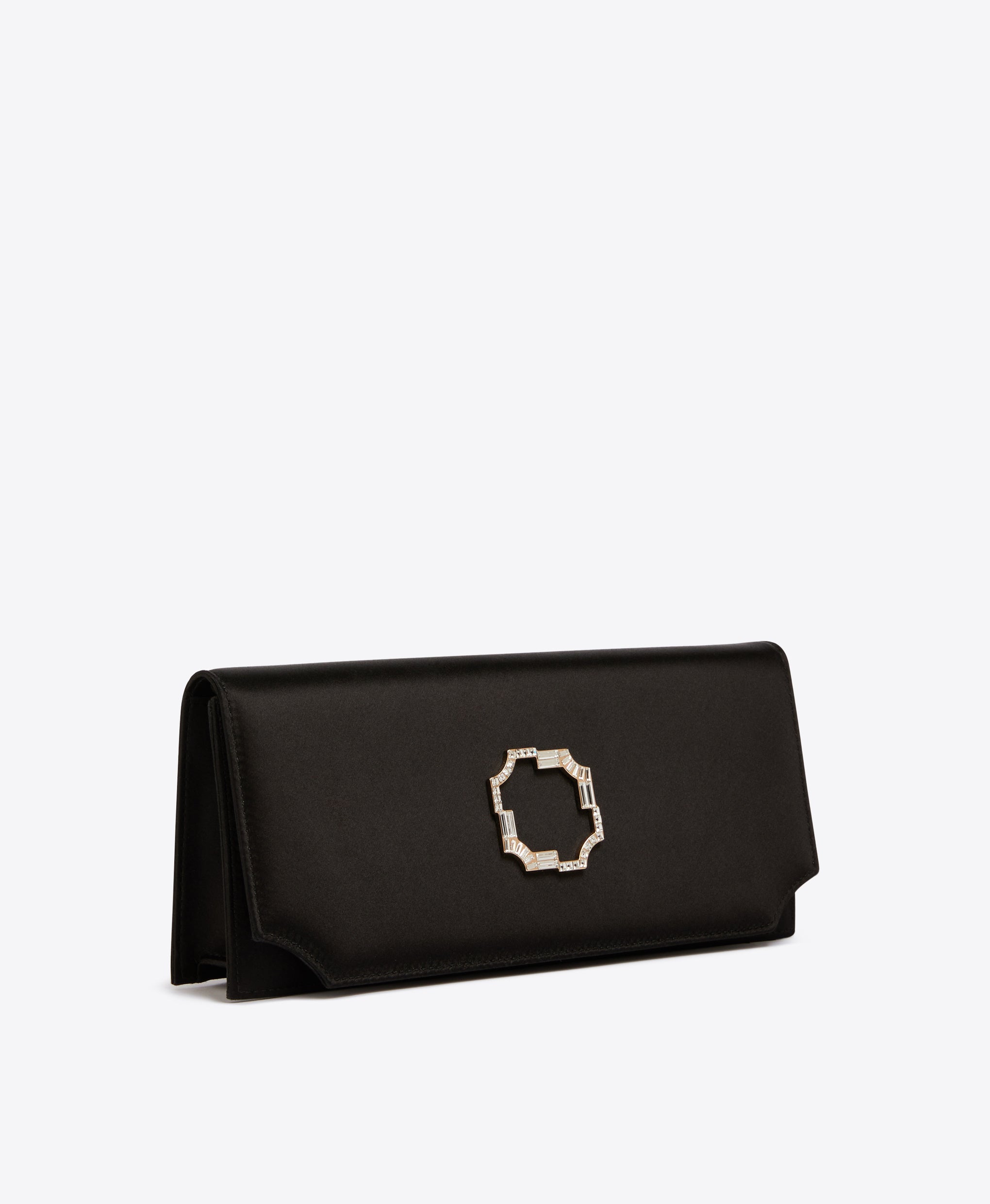 Women's Vivien Black Satin Magnetic Clutch Bag Malone Souliers