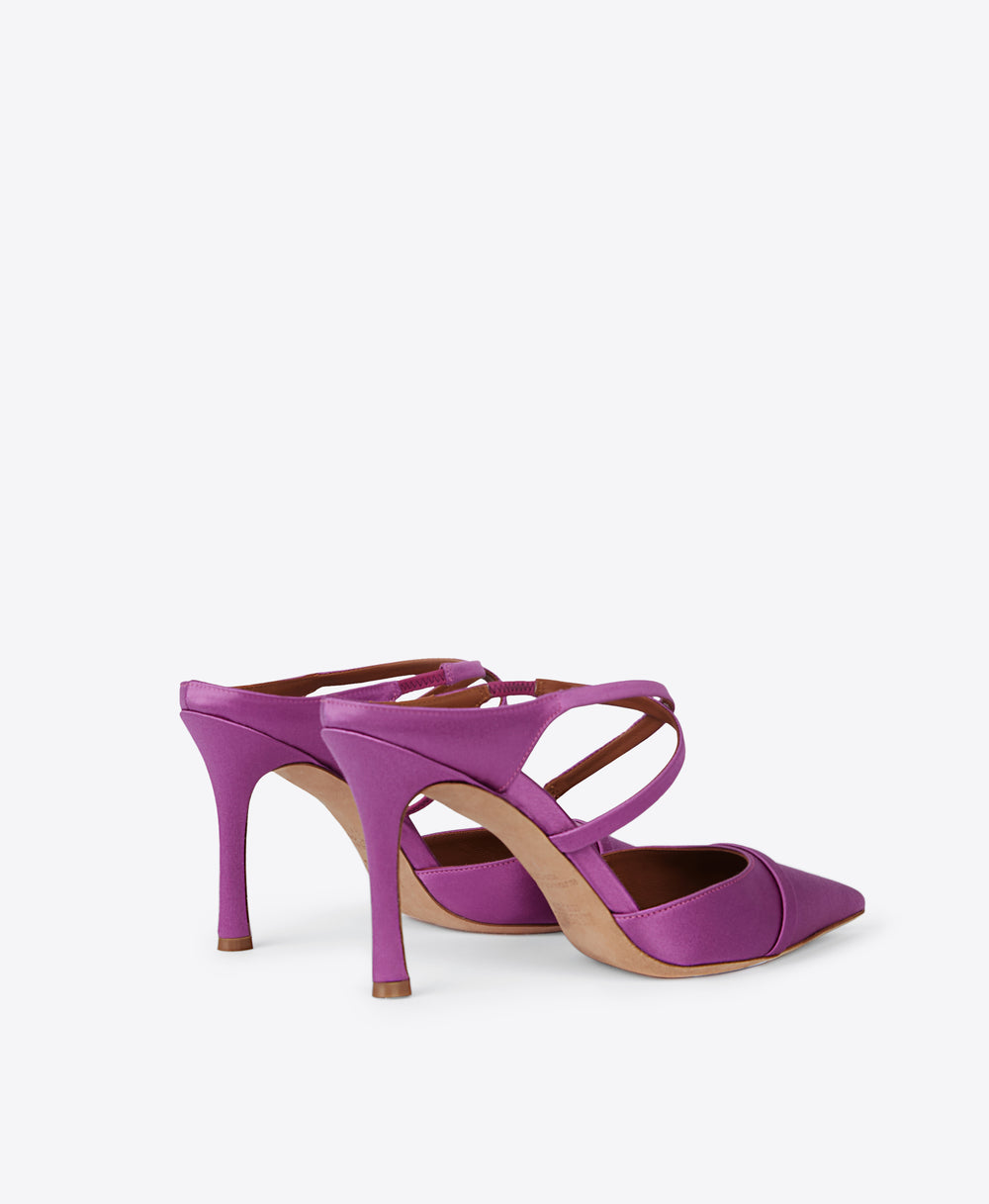 Women's Purple Satin Stiletto Mules Malone Souliers