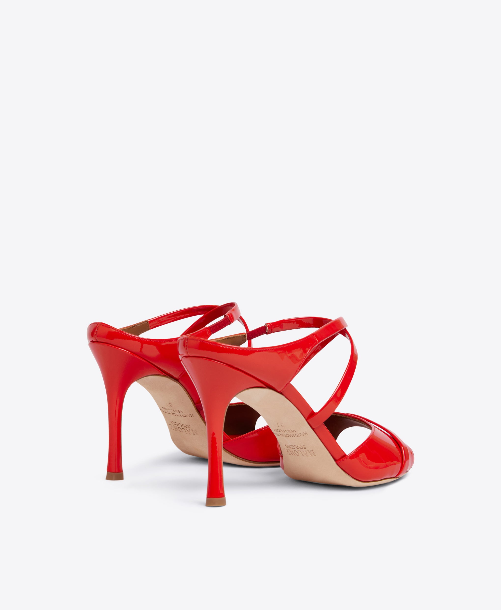 Women's  Red Patent Heeled Sandals Malone Souliers
